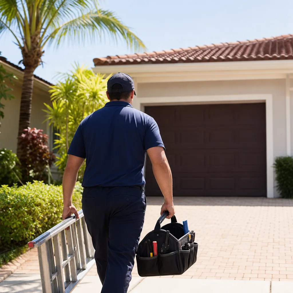 Illustration for emergency garage door service in Miami