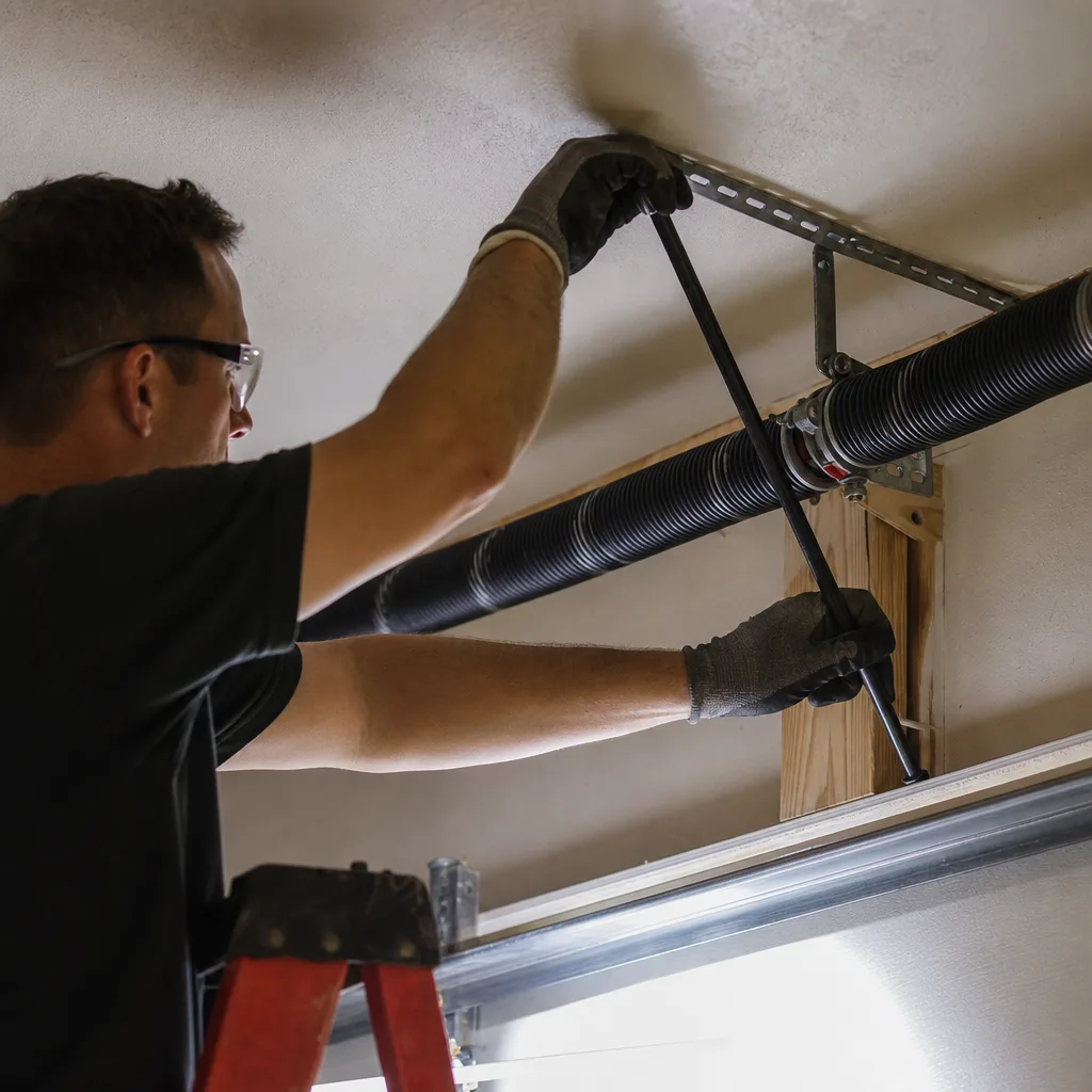 Illustration for garage door spring replacement in Miami