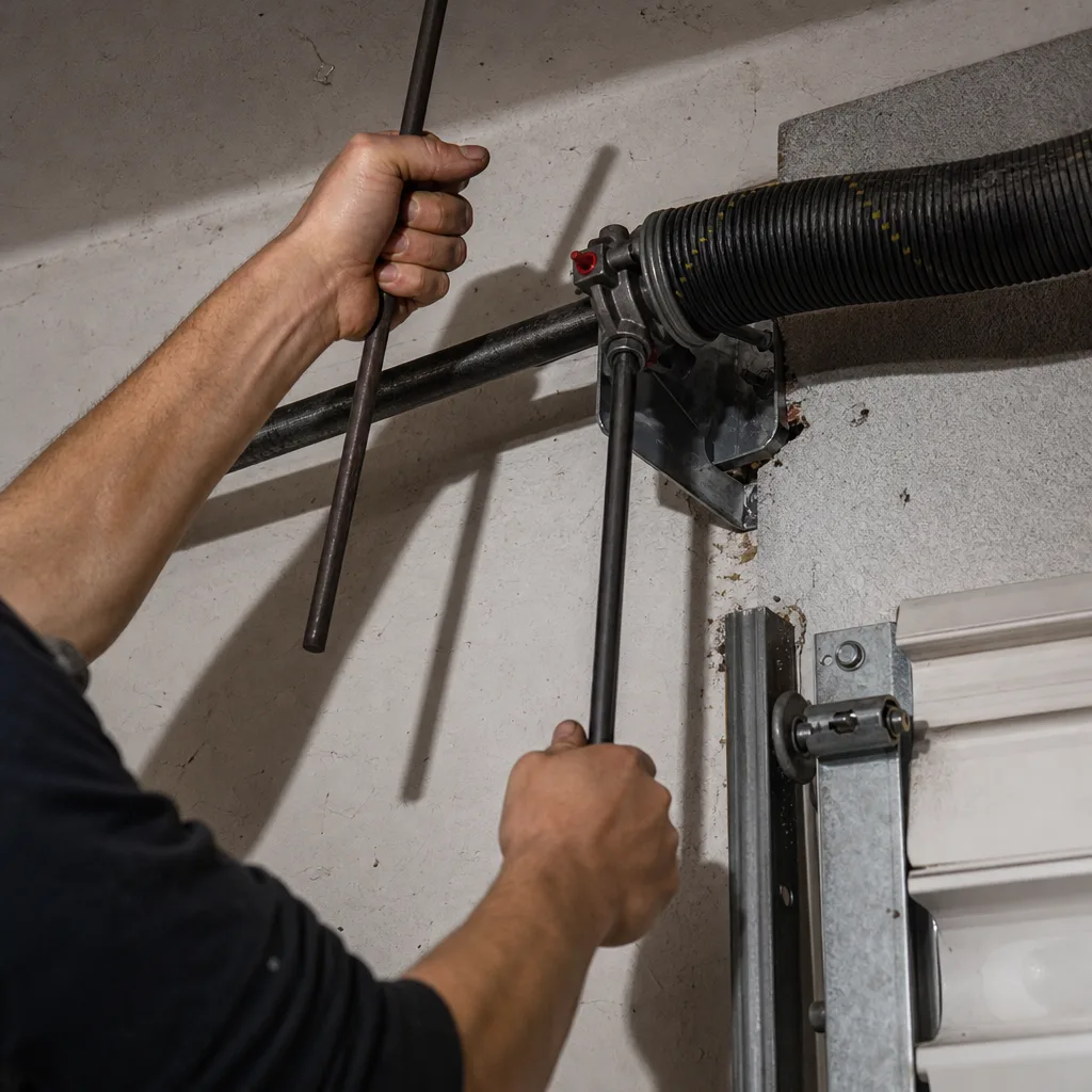 Illustration for garage door spring replacement